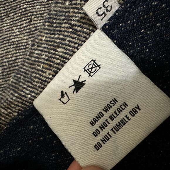 SHOCKOE ATELIER Jeans Navy Blue Straight Button Fly Cotton Stretch - Picture 12 of 15